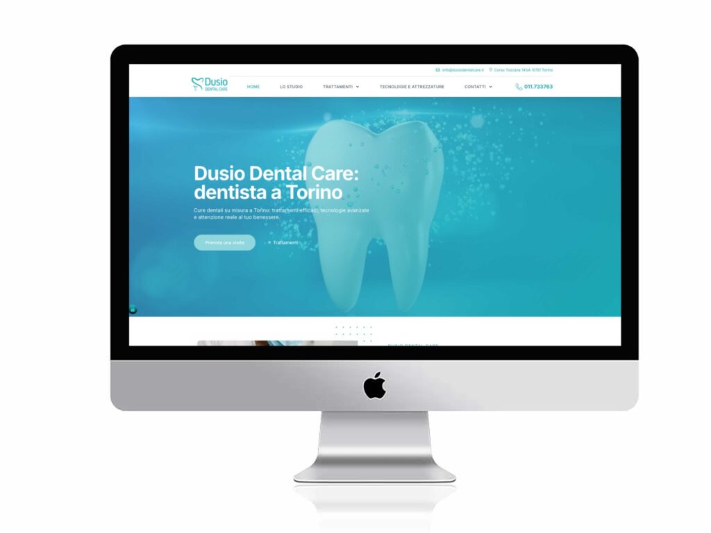 Sito web per Dusio Dental Care, studio dentistico a Torino