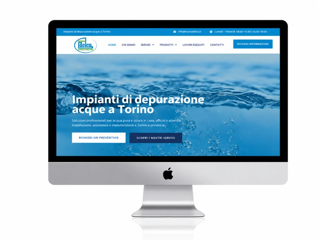 Sito web per Nuova Delca, impianti di depurazione acque a Torino