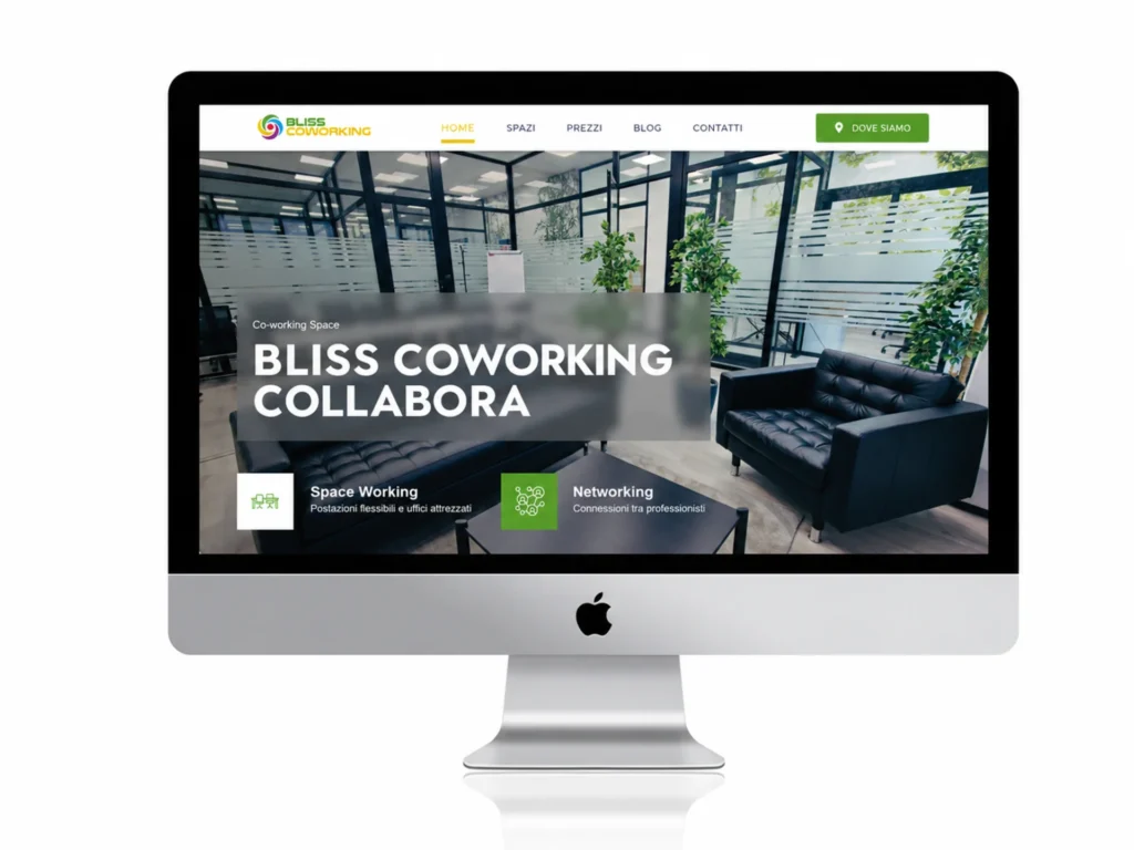 Sito web per Bliss Coworking, spazio di coworking