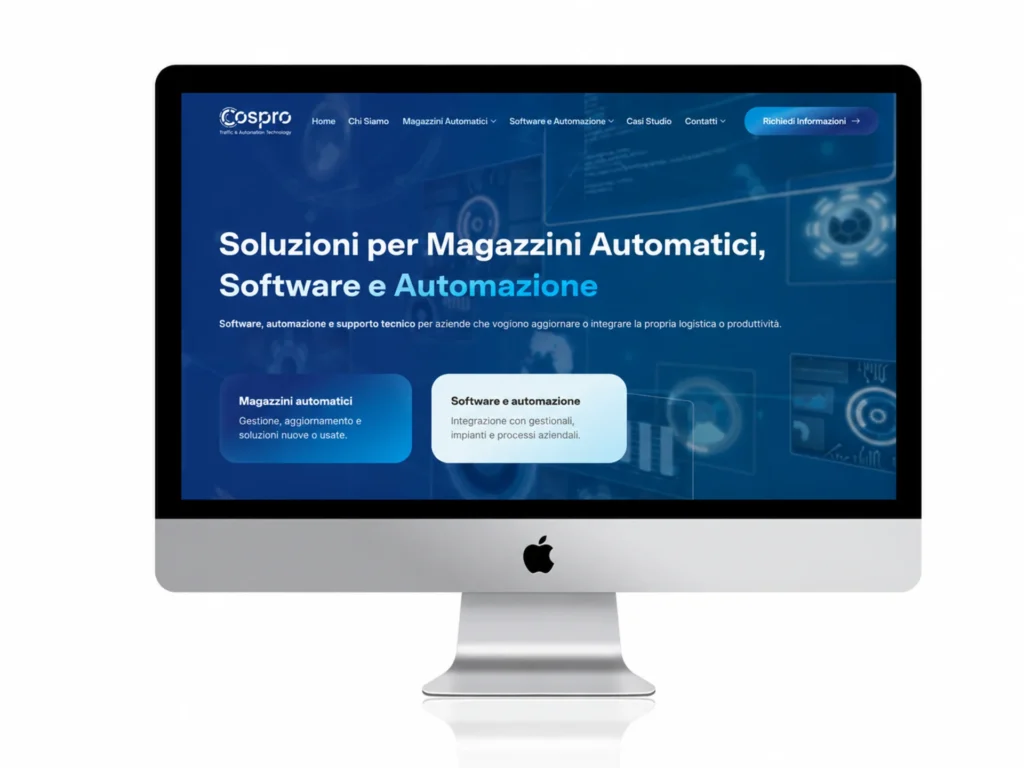Sito web Cospro srl, magazzini automatici e automazione industriale